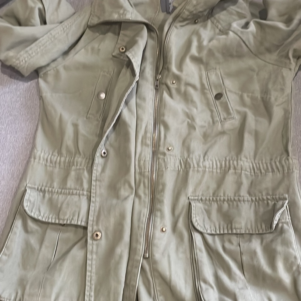 Matty M Army Green Utility anorak style Jacket with optional folded sleeves - Picture 12 of 13